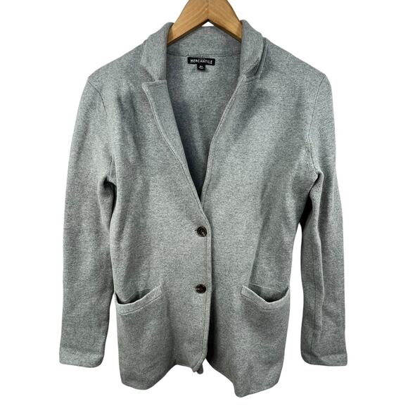 J Crew Mercantile Gray Sweater Blazer Size XS Knit Blazer 2 Button - Picture 1 of 13